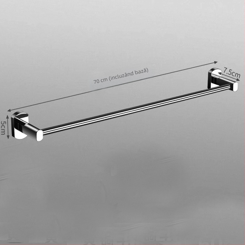 Bară de prosoape pentru baie, din aliaj de cupru, 1 nivel, finisaj lucios, încărcare 5 kg