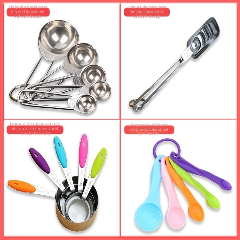 Big Eyes Set de linguri de măsurare din oțel inoxidabil, 5 piese, pentru coacere