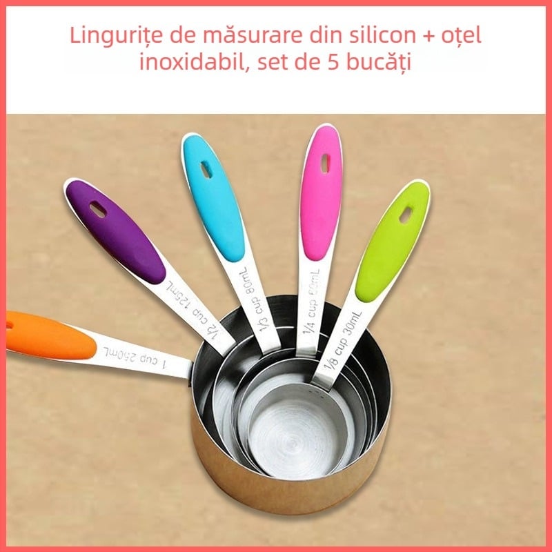 Big Eyes Set de linguri de măsurare din oțel inoxidabil, 5 piese, pentru coacere