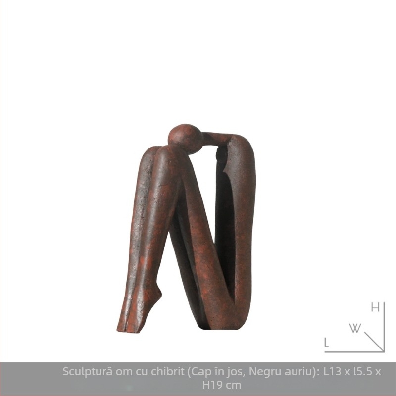 Sculptură de figură din rășină, stil modern minimalist, design stickman