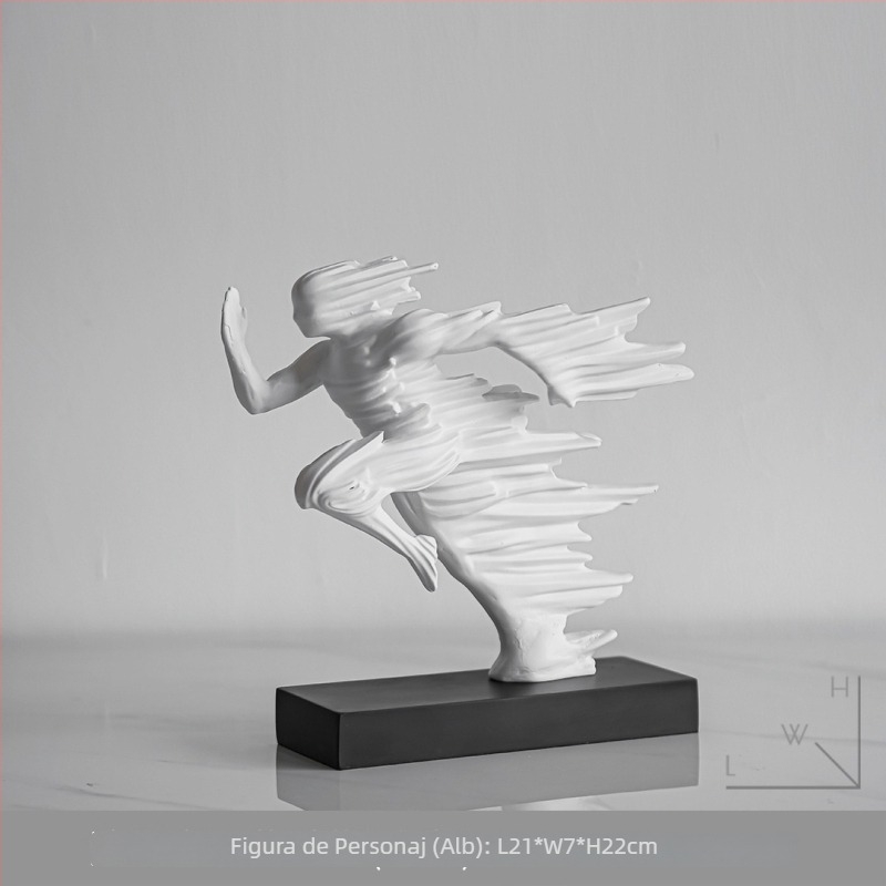 Sculptură de figură din rășină, stil modern minimalist, design stickman