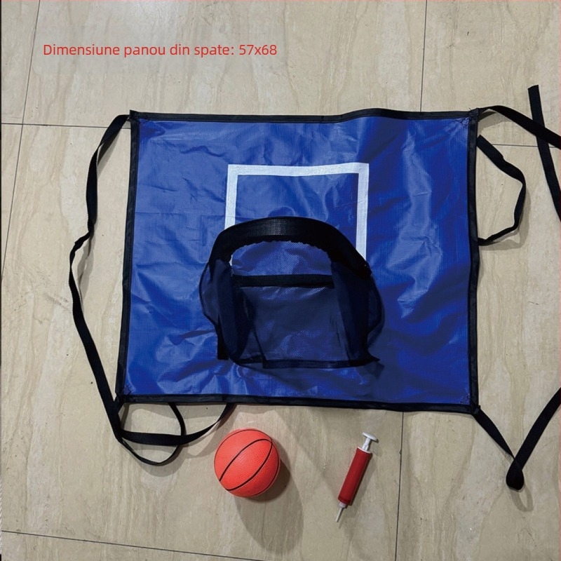 Trambulină pentru copii cu coș de baschet și panou, minge PVC moale (Brand: gsd; Material: PVC; Potrivit pentru: General)