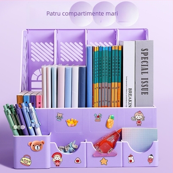 Raft de fișiere cu patru coloane pentru birou, construcție din plastic, model 10036, marcă Excellent, greutate netă 65 g