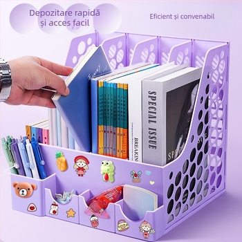 Raft de fișiere cu patru coloane pentru birou, construcție din plastic, model 10036, marcă Excellent, greutate netă 65 g