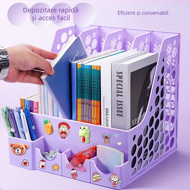 Raft de fișiere cu patru coloane pentru birou, construcție din plastic, model 10036, marcă Excellent, greutate netă 65 g