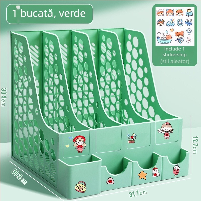 Raft de fișiere cu patru coloane pentru birou, construcție din plastic, model 10036, marcă Excellent, greutate netă 65 g
