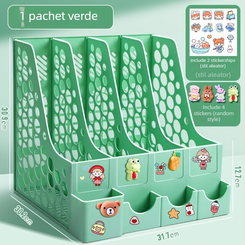 Raft de fișiere cu patru coloane pentru birou, construcție din plastic, model 10036, marcă Excellent, greutate netă 65 g