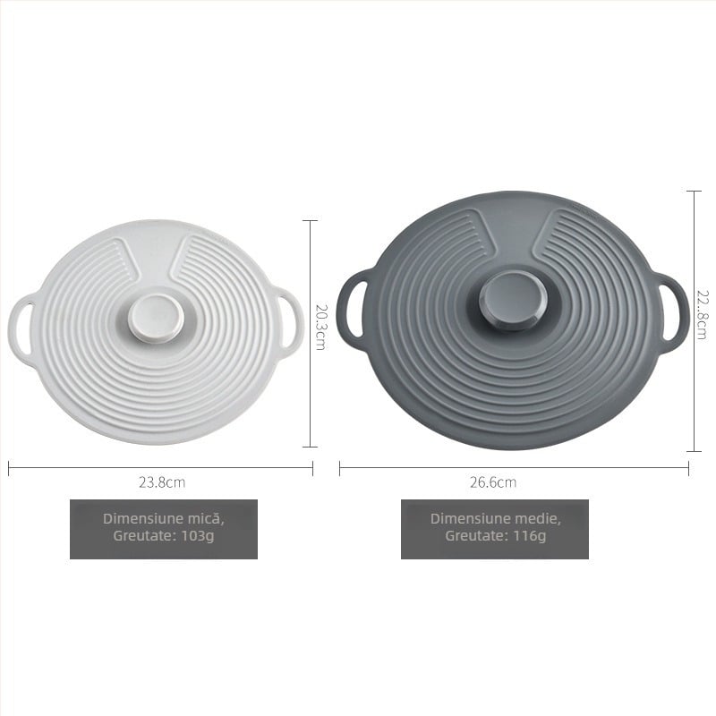 Capace din silicon pentru vase de bucătărie – calitate alimentară, anti-scurgere, păstrarea prospețimii; 200 g; brand JM; ambalaj: PP pungă; personalizare disponibilă