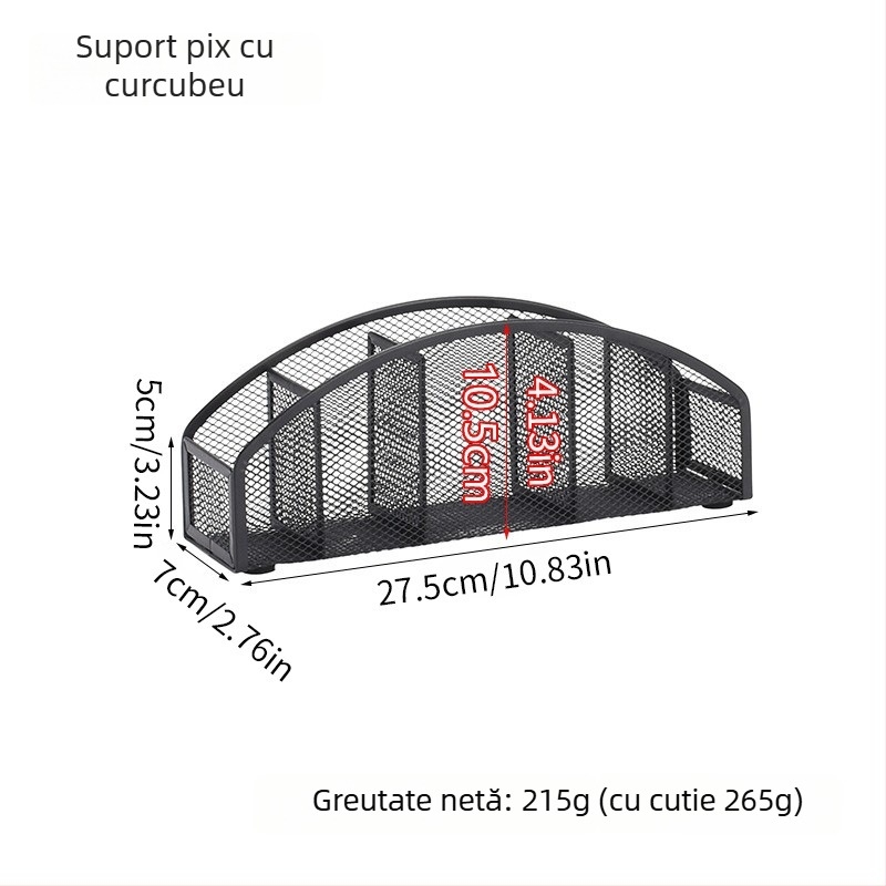 Suport metalic pentru pixuri și organizator de birou cu mai multe compartimente (3 sau 4), organizator cosmetic, personalizare disponibilă
