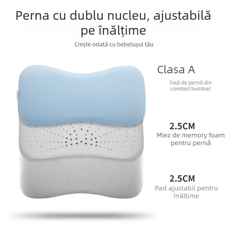 Perna pentru copii din spumă cu memorie pentru bebeluși și copii, formă os, nucleu din 100% bumbac, Golden Boy (Spumă cu memorie; nucleu din 100% bumbac; formă os; potrivit pentru copii și sugari; Golden Boy)