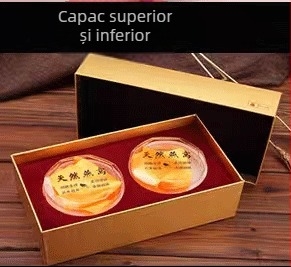Set cadou ceai Dragon Ball cu borcan de coajă de mandarin, cutie cadou și ambalaj pentru ceai de flori. Materiale: hârtie kraft, carton ondulat, piele de viată albă, carton gri. Personalizare disponibilă. Meșteșug: UV, relief, ștampilare cu fier, argintiu 