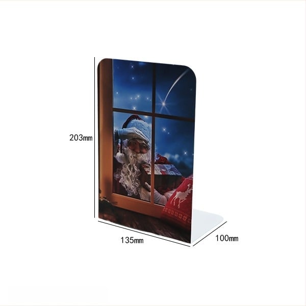 Suporturi metalice pentru cărți în formă de L, antiderapante, stil Crăciun pentru birou, set de 2, greutate netă 465 g
