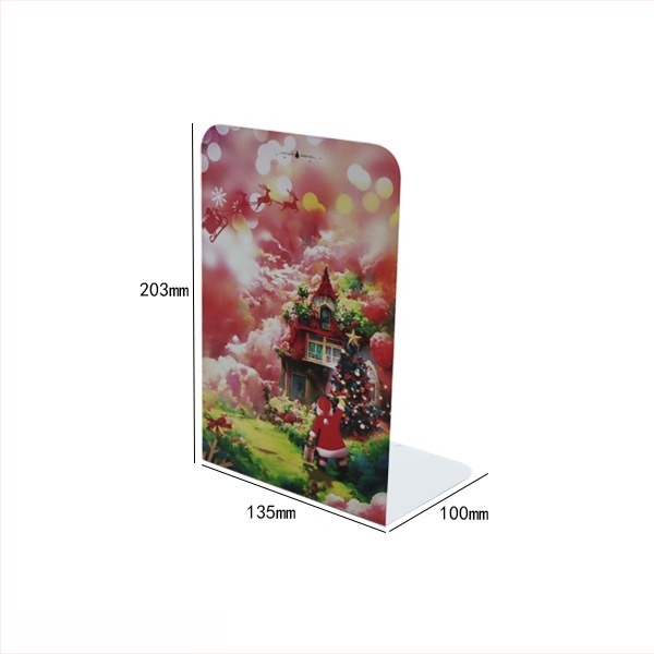 Suporturi metalice pentru cărți în formă de L, antiderapante, stil Crăciun pentru birou, set de 2, greutate netă 465 g