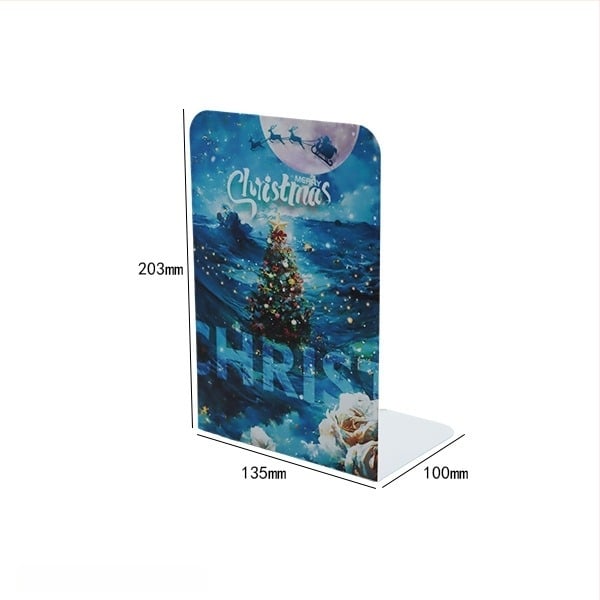 Suporturi metalice pentru cărți în formă de L, antiderapante, stil Crăciun pentru birou, set de 2, greutate netă 465 g