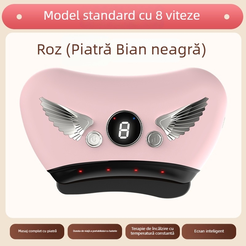Dispozitiv electric pentru față Gua Sha cu placă de piatră, tip de alimentare prin încărcare, control cu buton, viteză fără trepte, temperatură 30–50°C