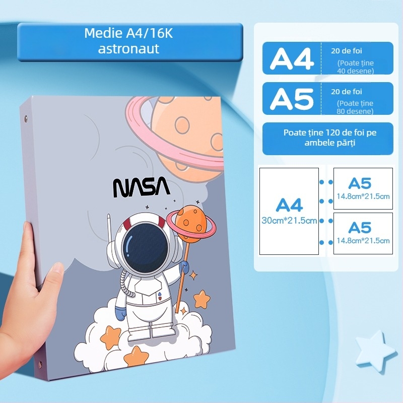 Album pentru pictură cu clipsuri, model 985; poate ține până la 160 coli; material: Alt; grosimea materialului: Hârtie