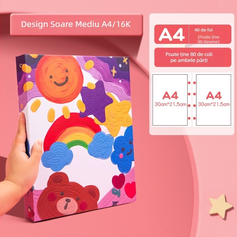 Album pentru pictură cu clipsuri, model 985; poate ține până la 160 coli; material: Alt; grosimea materialului: Hârtie