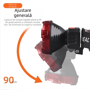 Frontala LED reîncărcabilă, multifuncțională, model 208-3, fascicul de 50 m, autonomie 3 ore