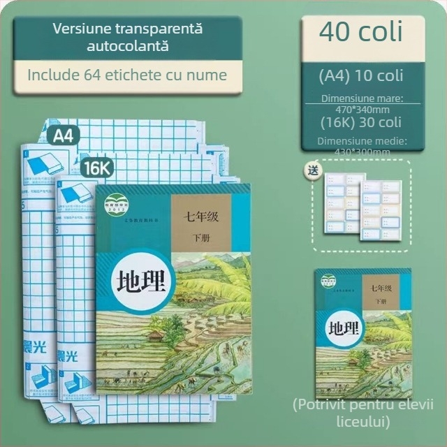 M&G Morning Light set huse transparente pentru cărți – huse din plastic, impermeabile, cod 94493, IP autorizat: Nu