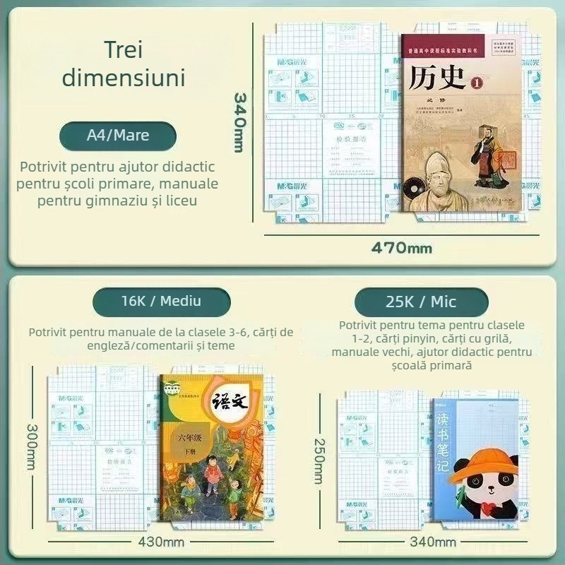 M&G Morning Light set huse transparente pentru cărți – huse din plastic, impermeabile, cod 94493, IP autorizat: Nu