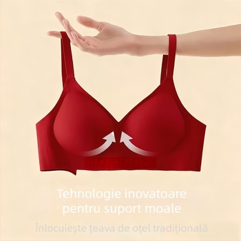 Set de sutien și chiloți, fără sârmă, fără cusături, cupa 3/4, cupe subțiri, material principal: nailon 75%, căptușeală elastan 25%, material cupe: bumbac, stil vestă