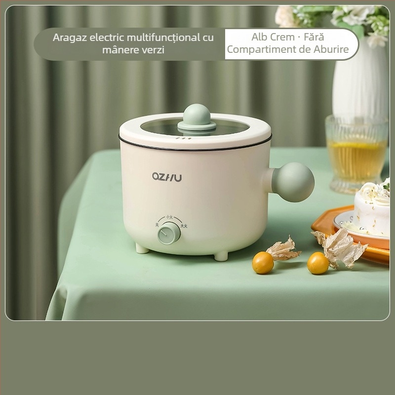 Oală electrică de gătit, model DTM-ball cu mâner sferic, capacitate până la 2 L, pentru 2–3 persoane, interior ceramic antiaderent negru, control prin buton, izolație și aburi rapizi