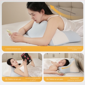 Perne de somn ergonomice cu țesătură memory foam și construcție din latex, umplutură poliuretană, procesare personalizabilă, suport moderat, potrivite pentru living, dormitor, cămin, salon de înfrumusețare și birou
