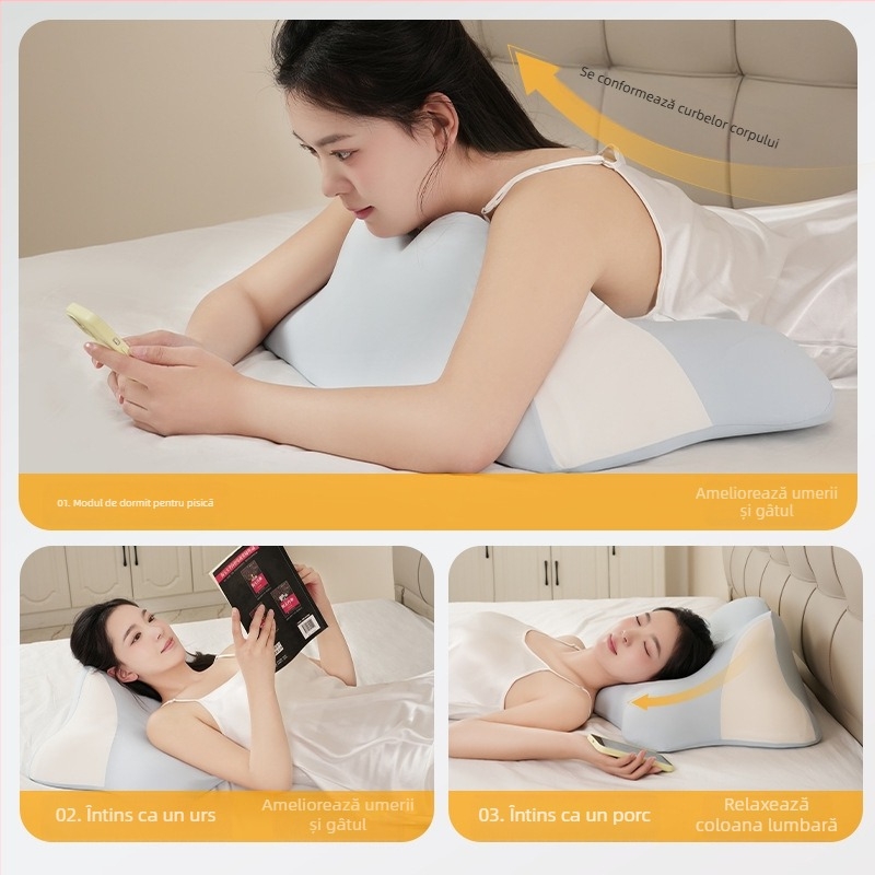 Perne de somn ergonomice cu țesătură memory foam și construcție din latex, umplutură poliuretană, procesare personalizabilă, suport moderat, potrivite pentru living, dormitor, cămin, salon de înfrumusețare și birou