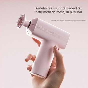 Masaj pentru fascie – Masaj portabil mini pentru mușchi, cu 4 capete, baterie încorporată, 3 trepte, zgomot redus sub 36 dB, autonomie baterie peste 12 ore
