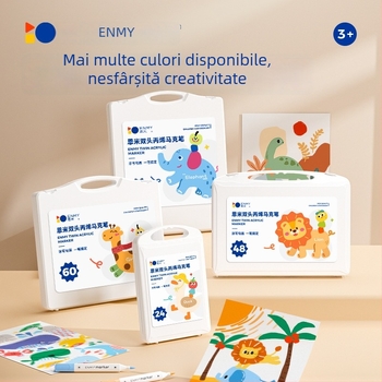 Enmi marker acrilic cu două capete pentru copii, impermeabil, potrivit pentru pictură DIY acuarelă, ambalaj de bază