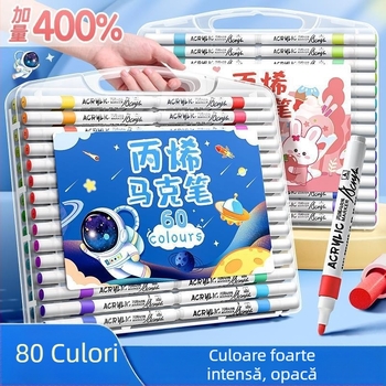 Marker acrilic pentru copii – cerneală opacă, pictură cu acuarele, reîncărcabil în alte nuanțe