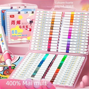 Marker acrilic pentru copii – cerneală opacă, pictură cu acuarele, reîncărcabil în alte nuanțe