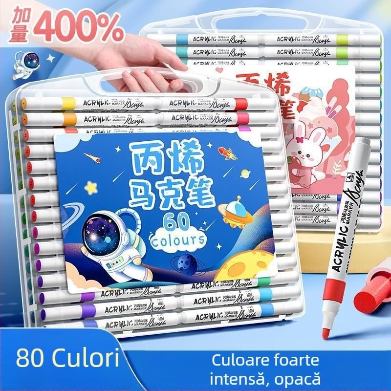 Marker acrilic pentru copii – cerneală opacă, pictură cu acuarele, reîncărcabil în alte nuanțe