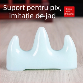 Suport pentru stilou și pensulă – model bg1, Purple fangzhai; materiale: plastic/bambus/lemn; imprimare logo disponibilă; personalizare disponibilă