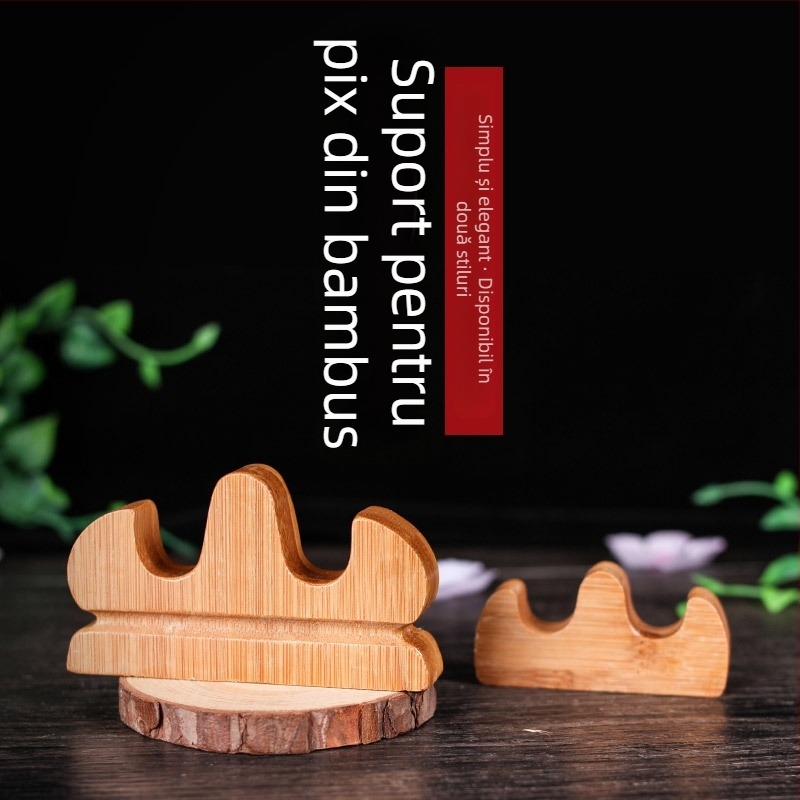 Suport pentru stilou și pensulă – model bg1, Purple fangzhai; materiale: plastic/bambus/lemn; imprimare logo disponibilă; personalizare disponibilă