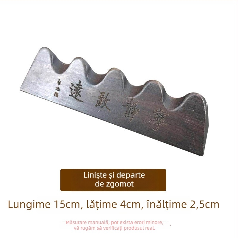 Suport pentru pix în stil montan – design cu cinci degete, lemn de mahon și catalpa, Weizhuang, model Mahogany Pen Mountain