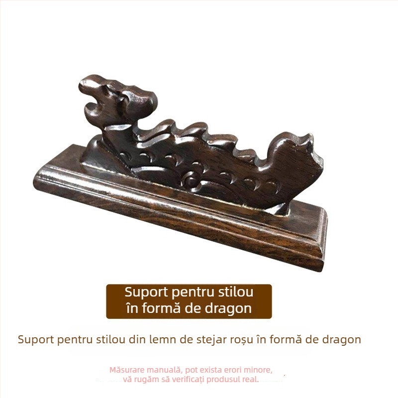 Suport pentru pix în stil montan – design cu cinci degete, lemn de mahon și catalpa, Weizhuang, model Mahogany Pen Mountain