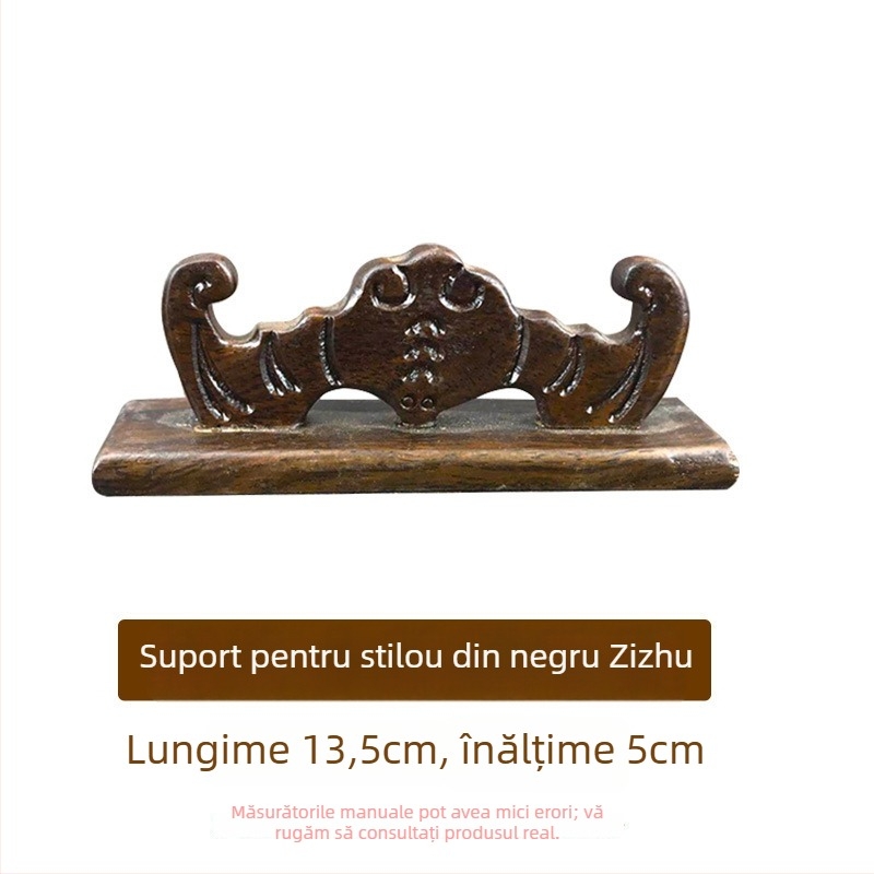 Suport pentru pix în stil montan – design cu cinci degete, lemn de mahon și catalpa, Weizhuang, model Mahogany Pen Mountain