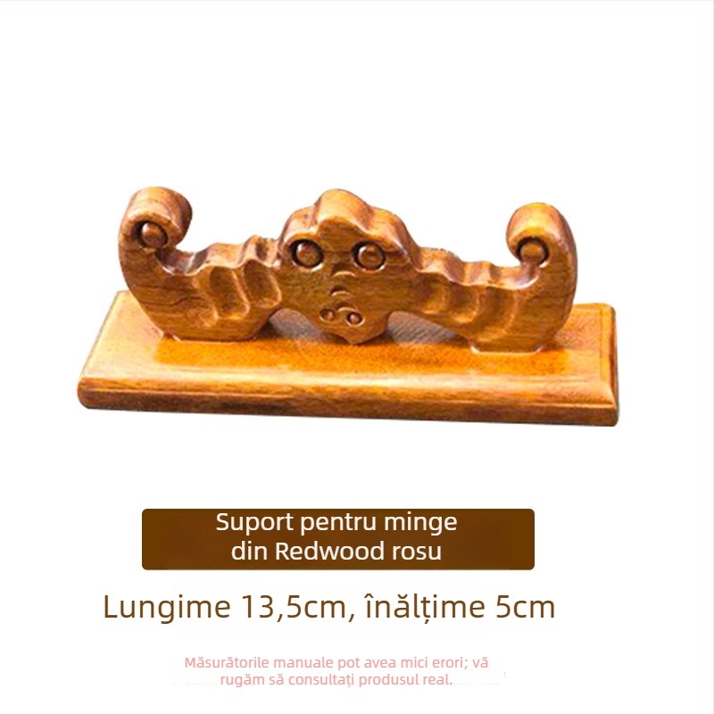 Suport pentru pix în stil montan – design cu cinci degete, lemn de mahon și catalpa, Weizhuang, model Mahogany Pen Mountain