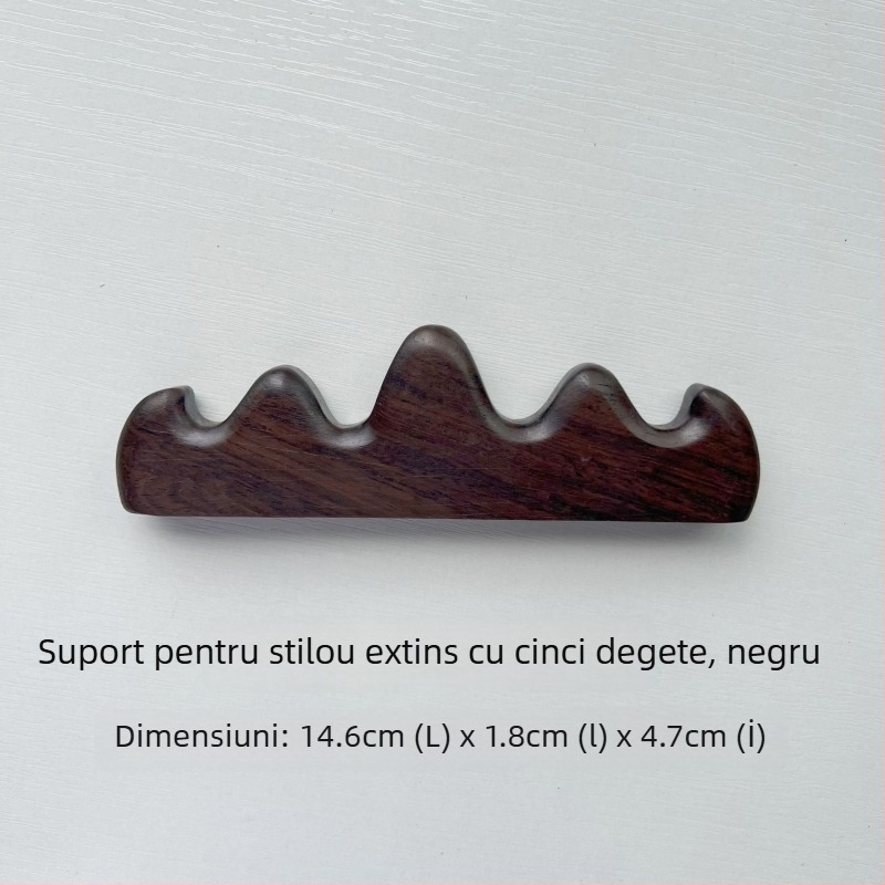 Suport pentru pix în stil montan – design cu cinci degete, lemn de mahon și catalpa, Weizhuang, model Mahogany Pen Mountain