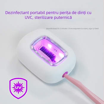 Cutie de dezinfectare pentru periuțe de dinți, dezinfectare UV-C, funcționare automată, baterie încorporată, timp de dezinfectare de 5 minute, model STB-047A