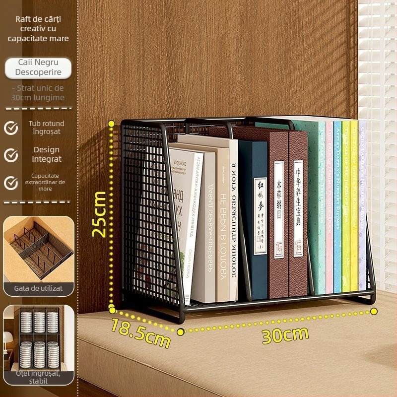 Organizator metalic de birou cu mai multe etaje, cu clips pentru cărți; marcă privată autorizată; import: Nu; IP: Nu; cadou: Nu