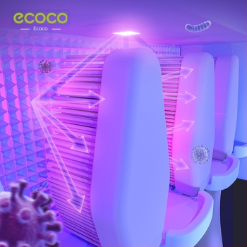 Ecoco sterilizator UV pentru periuțe de dinți, montaj pe perete fără găuri, suport din plastic și raft de depozitare