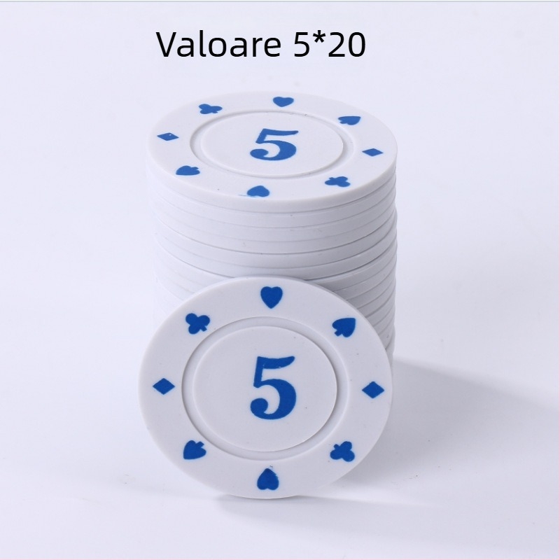 Set de chipuri pentru Mahjong și jocuri de cărți, Texas Hold'em – 38 mm, material PP, cu două fețe, rezistente la uzură, set complet