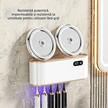 Sterilizator pentru periuțe Ra-610 — dezinfectare UV, 300 s, alimentare USB, control tactil