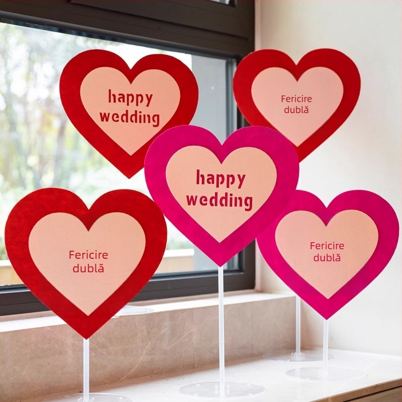 Exquisite ornament de nuntă din hârtie cu inimă și cuvânt