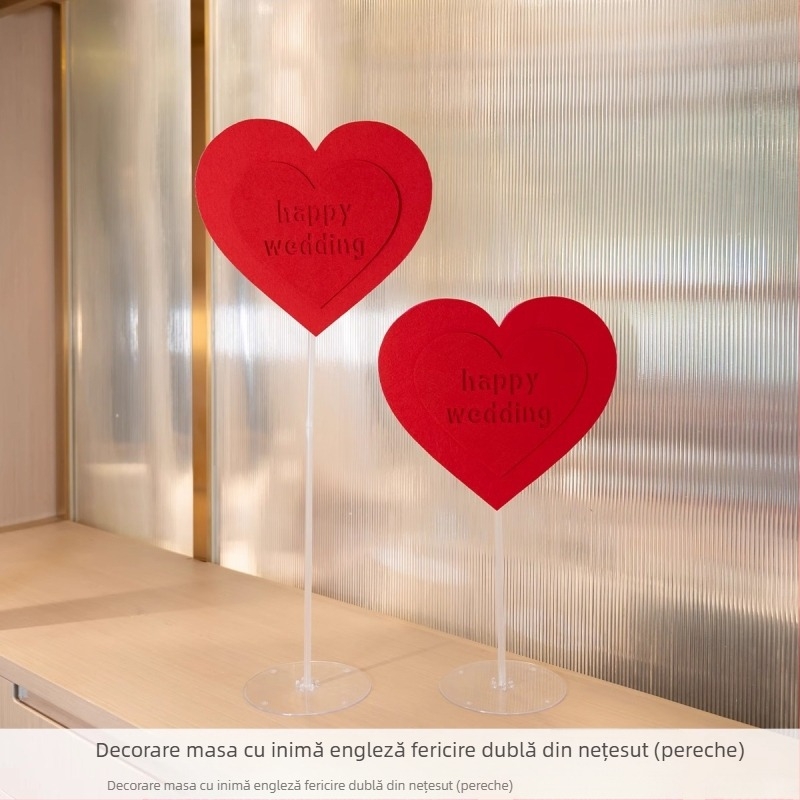 Exquisite ornament de nuntă din hârtie cu inimă și cuvânt