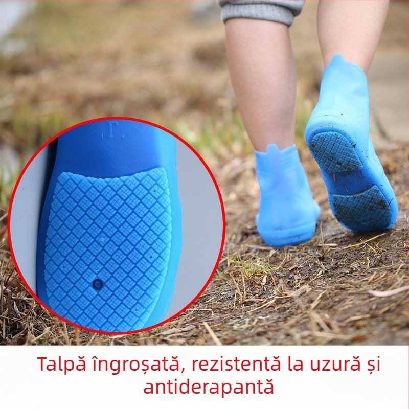 Acoperire impermeabilă pentru pantofi, siliconică, îngroșată, rezistentă la uzură, antiderapantă, unisex