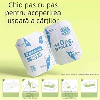 Husă de carte Deli – segmentată, autoadezivă, transparentă mată, impermeabilă, CPP material
