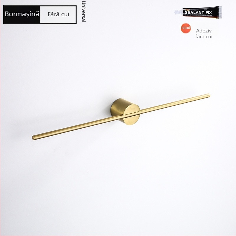 Suport pentru prosoape din aliaj de aluminiu, finisaj vopsit/oxidat, tijă unică, încărcare 10 kg, stil Light Luxury, Nordic minimalist